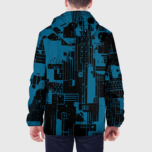 Мужская куртка Чёрно-синий абстракция геомтеричный / 3D-Черный – фото 4