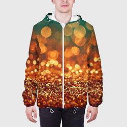 Куртка с капюшоном мужская Золотистое боке текстура, цвет: 3D-белый — фото 2