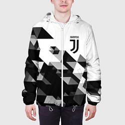 Куртка с капюшоном мужская Juventus geometry black, цвет: 3D-белый — фото 2