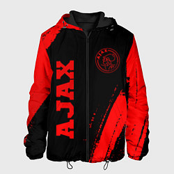 Куртка с капюшоном мужская Ajax - red gradient вертикально, цвет: 3D-черный