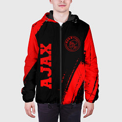 Куртка с капюшоном мужская Ajax - red gradient вертикально, цвет: 3D-черный — фото 2