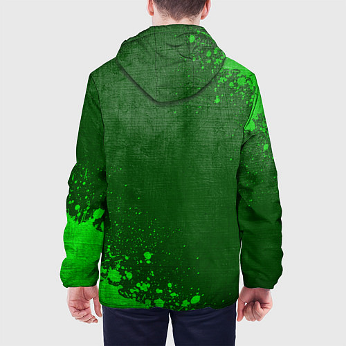Мужская куртка Watch Dogs - green gradient вертикально / 3D-Черный – фото 4