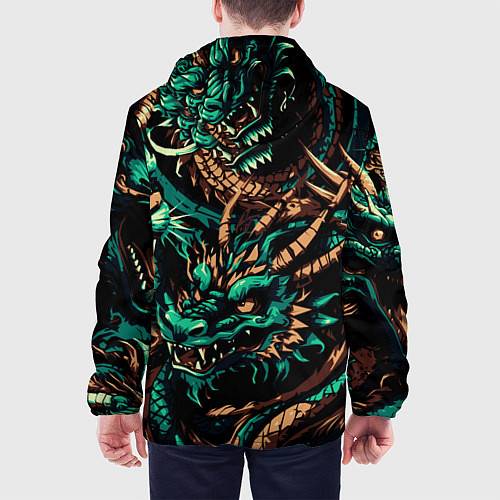 Мужская куртка Японские драконы ирезуми / 3D-Белый – фото 4