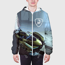 Куртка с капюшоном мужская Lamborghini - motorsport extreme, цвет: 3D-белый — фото 2