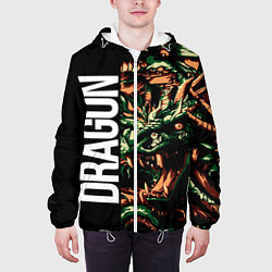 Куртка с капюшоном мужская Татуировка дракона ирезуми, цвет: 3D-белый — фото 2