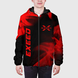 Куртка с капюшоном мужская Exeed - red gradient вертикально, цвет: 3D-черный — фото 2