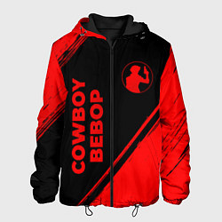 Куртка с капюшоном мужская Cowboy Bebop - red gradient вертикально, цвет: 3D-черный