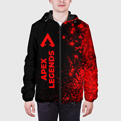 Куртка с капюшоном мужская Apex Legends - red gradient по-вертикали, цвет: 3D-черный — фото 2