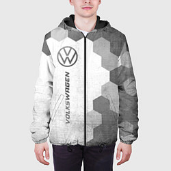 Куртка с капюшоном мужская Volkswagen - white gradient по-вертикали, цвет: 3D-черный — фото 2