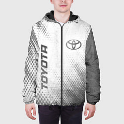 Куртка с капюшоном мужская Toyota - white gradient вертикально, цвет: 3D-черный — фото 2