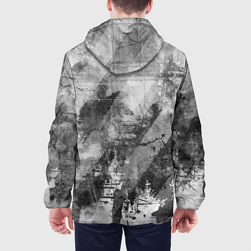 Мужская куртка Абстракция - atomic gray / 3D-Белый – фото 4