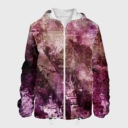 Мужская куртка Абстракция - dark trash atom with violet