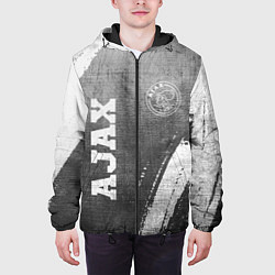Куртка с капюшоном мужская Ajax - grey gradient вертикально, цвет: 3D-черный — фото 2