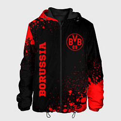 Куртка с капюшоном мужская Borussia - red gradient вертикально, цвет: 3D-черный