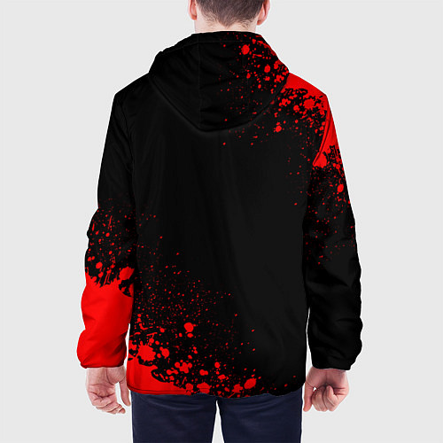 Мужская куртка Borussia - red gradient вертикально / 3D-Черный – фото 4