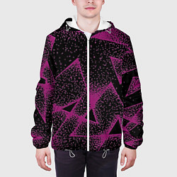 Куртка с капюшоном мужская The triangle is pink, цвет: 3D-белый — фото 2