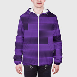 Куртка с капюшоном мужская Color purple square, цвет: 3D-белый — фото 2