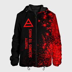 Куртка с капюшоном мужская Thirty Seconds to Mars - red gradient по-вертикали, цвет: 3D-черный