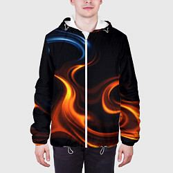 Куртка с капюшоном мужская The color is fire orange, цвет: 3D-белый — фото 2