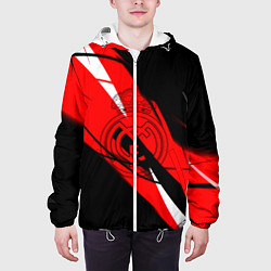 Куртка с капюшоном мужская Real Madrid текстура, цвет: 3D-белый — фото 2