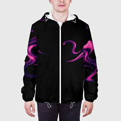 Куртка с капюшоном мужская Color pink abstraction, цвет: 3D-белый — фото 2