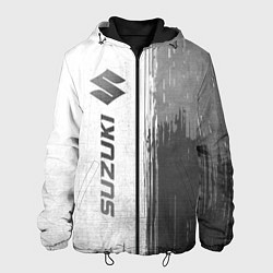 Куртка с капюшоном мужская Suzuki - white gradient по-вертикали, цвет: 3D-черный