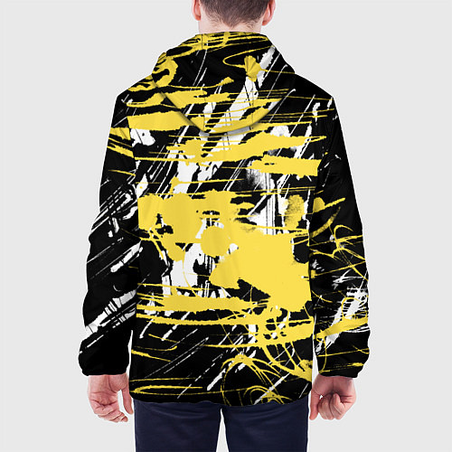 Мужская куртка Желтая краска на черном / 3D-Белый – фото 4