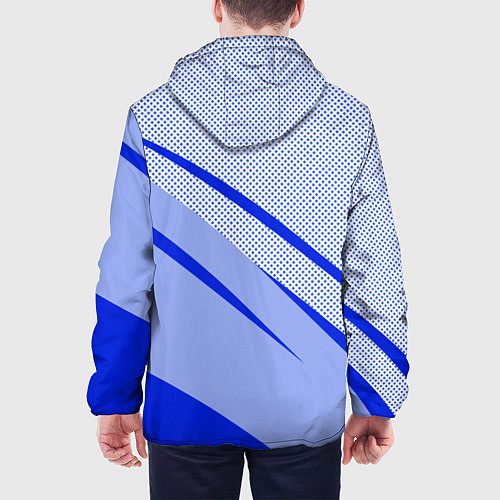 Мужская куртка Светло-синий текстура с полосой / 3D-Белый – фото 4