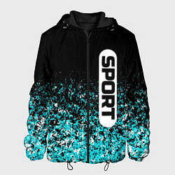 Мужская куртка Sport чёрно-голубой пятнистый