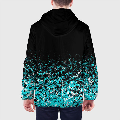 Мужская куртка Sport чёрно-голубой пятнистый / 3D-Черный – фото 4