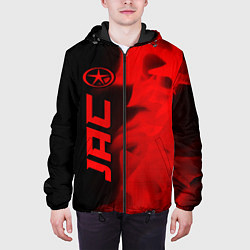 Куртка с капюшоном мужская JAC - red gradient по-вертикали, цвет: 3D-черный — фото 2