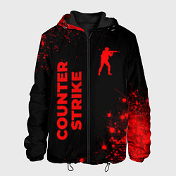 Куртка с капюшоном мужская Counter Strike - red gradient вертикально, цвет: 3D-черный