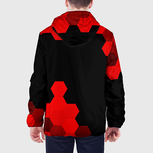 Мужская куртка Among Us - red gradient вертикально / 3D-Черный – фото 4