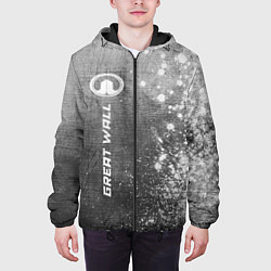 Куртка с капюшоном мужская Great Wall - grey gradient по-вертикали, цвет: 3D-черный — фото 2