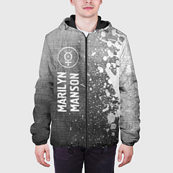 Куртка с капюшоном мужская Marilyn Manson - grey gradient по-вертикали, цвет: 3D-черный — фото 2