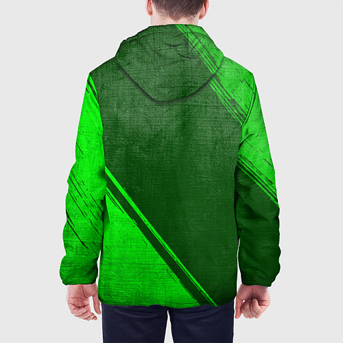 Мужская куртка Three Days Grace - green gradient вертикально / 3D-Черный – фото 4