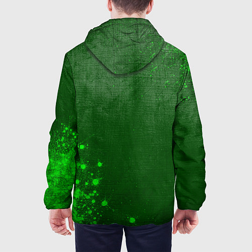 Мужская куртка Fiat - green gradient вертикально / 3D-Черный – фото 4