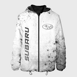 Куртка с капюшоном мужская Subaru - white gradient вертикально, цвет: 3D-черный