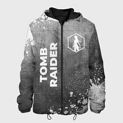 Куртка с капюшоном мужская Tomb Raider - grey gradient вертикально, цвет: 3D-черный