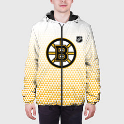 Куртка с капюшоном мужская Бостон Брюинз - светлый градиент, цвет: 3D-черный — фото 2