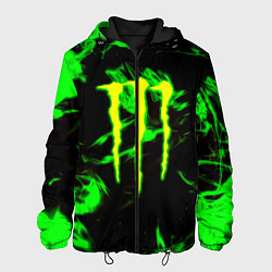 Мужская куртка Monster energy кислотное лого огонь