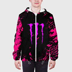 Куртка с капюшоном мужская Monster energy неоновые краски лого, цвет: 3D-белый — фото 2