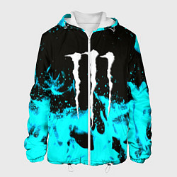 Мужская куртка Monster energy голубой огонь