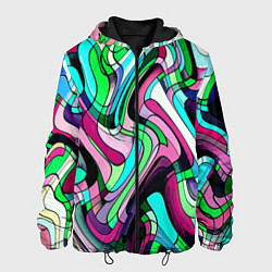 Мужская куртка Зелёно-розовый искажённая абстракция