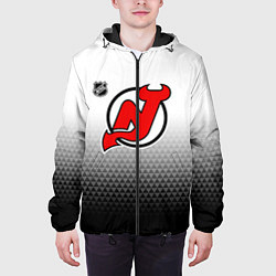 Куртка с капюшоном мужская Нью Джерси Девилз - из белого в черный, цвет: 3D-черный — фото 2