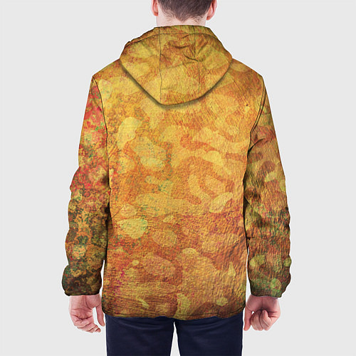 Мужская куртка Абстракция - orange camouflage / 3D-Белый – фото 4
