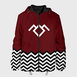 Куртка с капюшоном мужская Твин Пикс - лого, цвет: 3D-черный