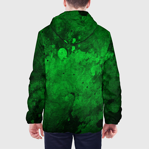 Мужская куртка Абстракция - green acid stains / 3D-Белый – фото 4