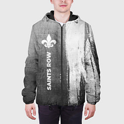 Куртка с капюшоном мужская Saints Row - grey gradient по-вертикали, цвет: 3D-черный — фото 2