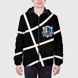 Куртка с капюшоном мужская Даллас Маверикс - текстура черного мяча, цвет: 3D-черный — фото 2